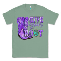 Sage Give Cancer the boot purple ribbon Classic Tee - NancyCooperArtShop