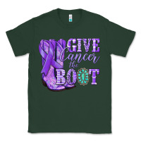 Sports Green Give Cancer the boot purple ribbon Classic Tee - NancyCooperArtShop