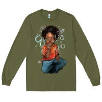 Army Green Afro black boy Long Sleeve Tee - HowdyJamesFarm