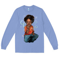 Colony Blue Afro black boy Long Sleeve Tee - HowdyJamesFarm