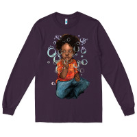 Plum Afro black boy Long Sleeve Tee - HowdyJamesFarm