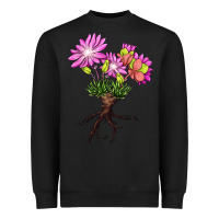 Black Bitterroot Flower Heavyweight Sweatshirt - LillyAllenDesigns