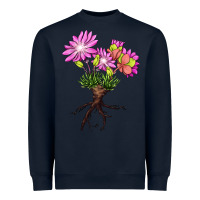 Navy Bitterroot Flower Heavyweight Sweatshirt - LillyAllenDesigns