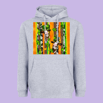 St Patricks Cow And Shamrock With Cowhide Heavyweight Hoodie Designed By Artiststas