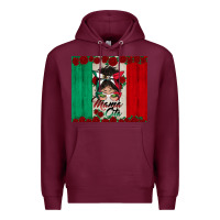 Burgundy mexican messy bun mamacita Premium Hoodie - BundleAndBundleShop