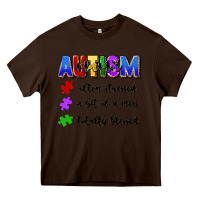 Chocolate Brown i'm a hot mess always stressed and proudly autism Heavy Core Tee - Artiststas