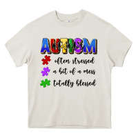 Cream i'm a hot mess always stressed and proudly autism Heavy Core Tee - Artiststas