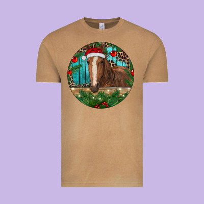 Brown Horse Christmas Vintage Tee Designed By Ranaportraitstore
