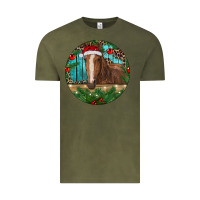 Vintage Olive Brown Horse Christmas Vintage Tee - RanaPortraitStore