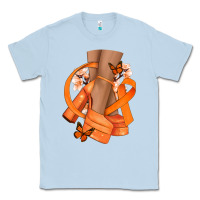 Dusty Blue Kidney Cancer diva orange ribbon Classic Tee - NancyCooperArtShop