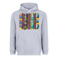 Heather Grey easter eggs and leopard brushstrokes Heavyweight Hoodie - Artiststas