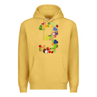 Antique Gold Number 3 Fruit 3rd birthday party fruit themed gift Idea Premium Hoodie - minhPixels