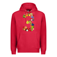 Cardinal Number 3 Fruit 3rd birthday party fruit themed gift Idea Premium Hoodie - minhPixels