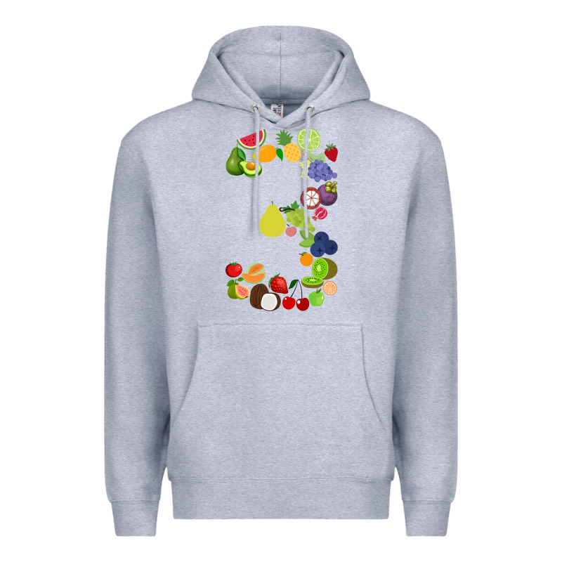 Number 3 Fruit 3rd Birthday Party Fruit Themed Gift Idea Premium Hoodie by minhPixels | Teevron
