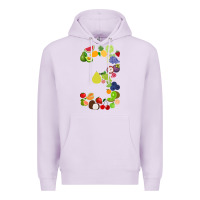 Lilac Number 3 Fruit 3rd birthday party fruit themed gift Idea Premium Hoodie - minhPixels