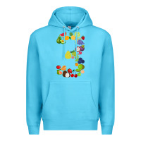 Ocean Blue Number 3 Fruit 3rd birthday party fruit themed gift Idea Premium Hoodie - minhPixels