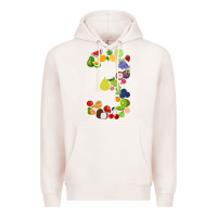 Pale Pink Number 3 Fruit 3rd birthday party fruit themed gift Idea Premium Hoodie - minhPixels