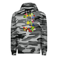 Slate Camo Number 3 Fruit 3rd birthday party fruit themed gift Idea Premium Hoodie - minhPixels