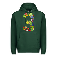Sports Green Number 3 Fruit 3rd birthday party fruit themed gift Idea Premium Hoodie - minhPixels