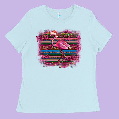 Flamingo Christmas Ladies Tee Designed By Bettercallsaul