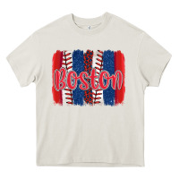 Cream boston baseball team spirit brushstrokes Heavy Core Tee - Artiststas