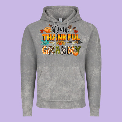 One Thankful Grammy Vintage Hoodie Designed By Cowgirlartshop