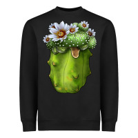 Black Blossfeldia Cactus Heavyweight Sweatshirt - LillyAllenDesigns