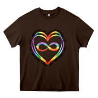Chocolate Brown autism heart Heavy Core Tee - Artiststas