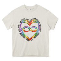 Cream autism heart Heavy Core Tee - Artiststas