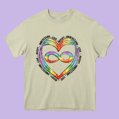 Autism Heart Heavy Core Tee Designed By Artiststas