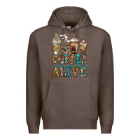 Coffee coffee makes me feel alive skeleton coffee cups Premium Hoodie - Jasminsmagicworld
