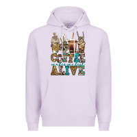 Lilac coffee makes me feel alive skeleton coffee cups Premium Hoodie - Jasminsmagicworld