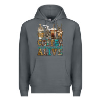 Rock coffee makes me feel alive skeleton coffee cups Premium Hoodie - Jasminsmagicworld