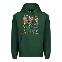 Sports Green coffee makes me feel alive skeleton coffee cups Premium Hoodie - Jasminsmagicworld