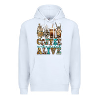 White coffee makes me feel alive skeleton coffee cups Premium Hoodie - Jasminsmagicworld