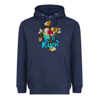 Navy he is rısen with cross and butterfly Heavyweight Hoodie - Artiststas