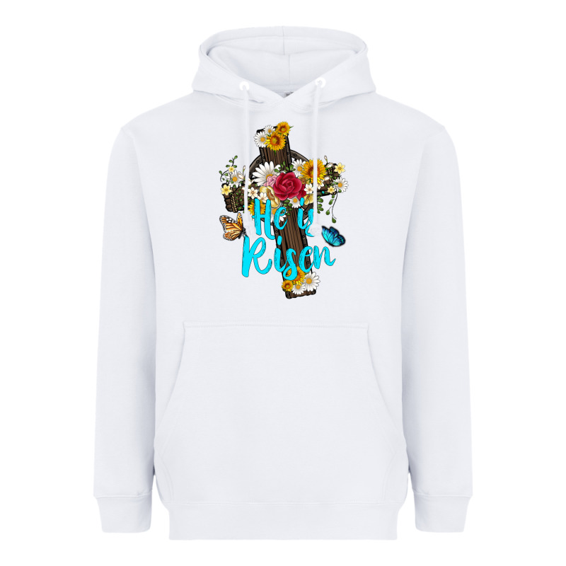 He Is Rısen With Cross And Butterfly Heavyweight Hoodie by Artiststas | Teevron