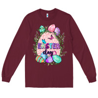 Burgundy Easter Day Long Sleeve Tee - CowGirlArtShop
