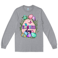 Heather Grey Easter Day Long Sleeve Tee - CowGirlArtShop