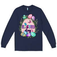 Navy Easter Day Long Sleeve Tee - CowGirlArtShop