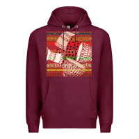 Burgundy african drum colorful seamless pattern Premium Hoodie - BundleAndBundleShop