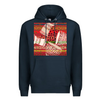 Navy african drum colorful seamless pattern Premium Hoodie - BundleAndBundleShop