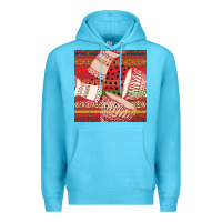 Ocean Blue african drum colorful seamless pattern Premium Hoodie - BundleAndBundleShop