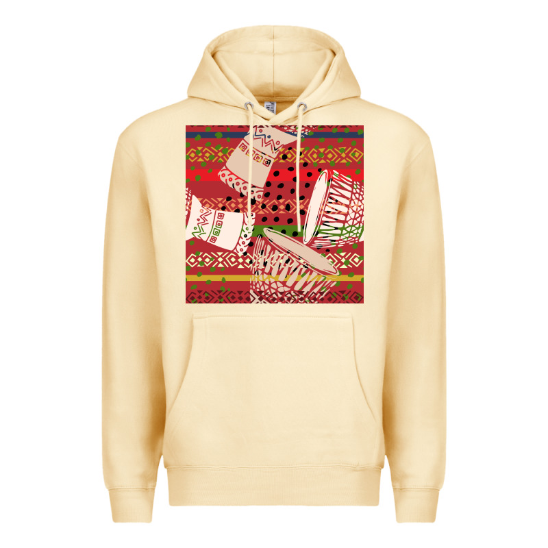 African Drum Colorful Seamless Pattern Premium Hoodie by BundleAndBundleShop | Teevron