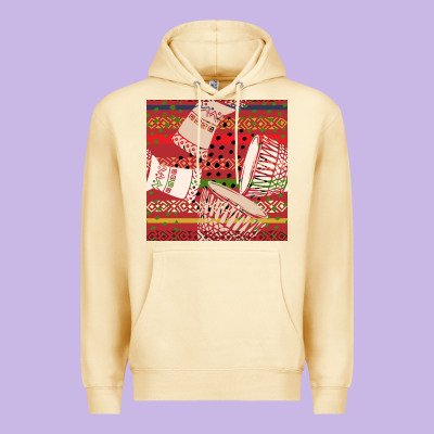 African Drum Colorful Seamless Pattern Premium Hoodie Designed By Bundleandbundleshop