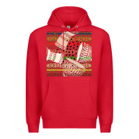 Red african drum colorful seamless pattern Premium Hoodie - BundleAndBundleShop