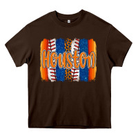 Chocolate Brown houston baseball team spirit brushstrokes Heavy Core Tee - Artiststas