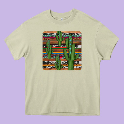Cactus Gemstone Coaster Heavy Core Tee Designed By Jahusdesignshop