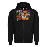 Black happy halloween koala Zipper Hoodie - LillyAllenDesigns