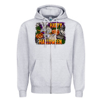 Heather Grey happy halloween koala Zipper Hoodie - LillyAllenDesigns